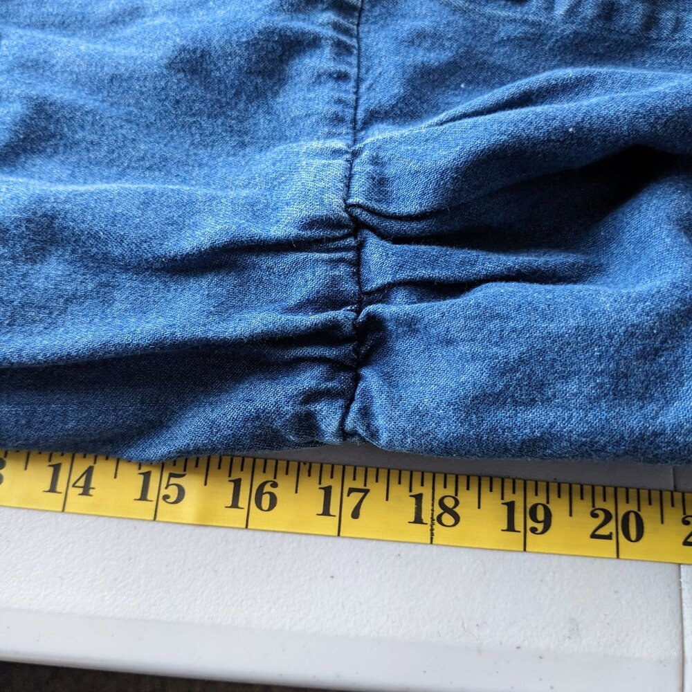 Vintage Bedford Fair denim maxi dress, pockets, long sleeves, button front - Picture 10 of 12